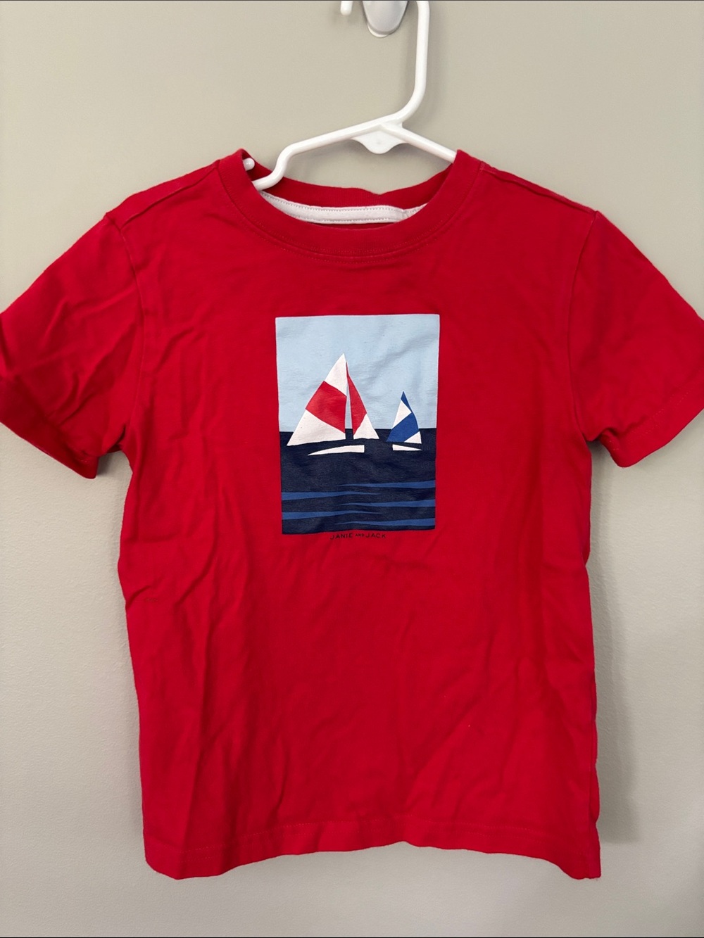 Janie and Jack Red Sailboat Graphic Tee